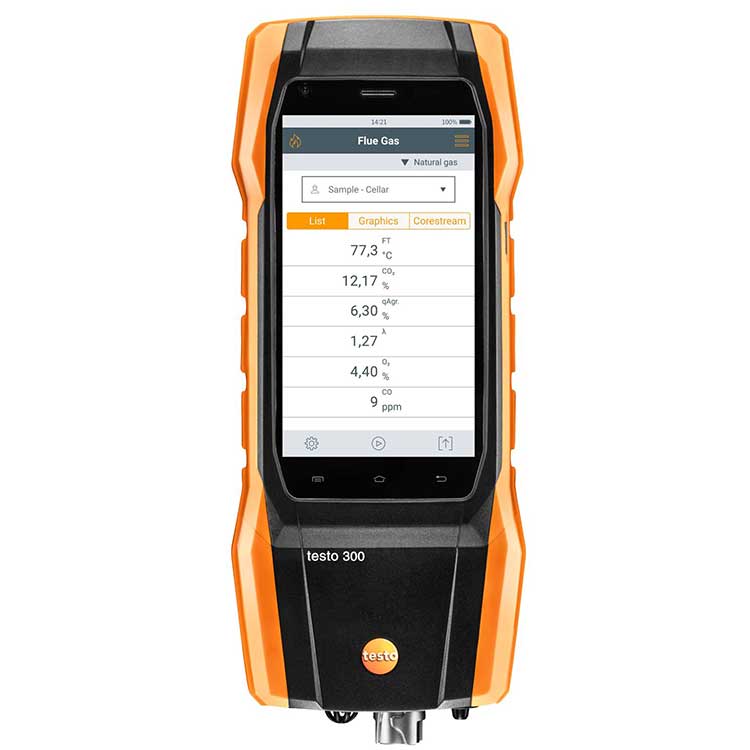 testo300LL長(zhǎng)壽命模塊爐/燃燒器測(cè)試煙氣分析儀專業(yè)款(三組分)